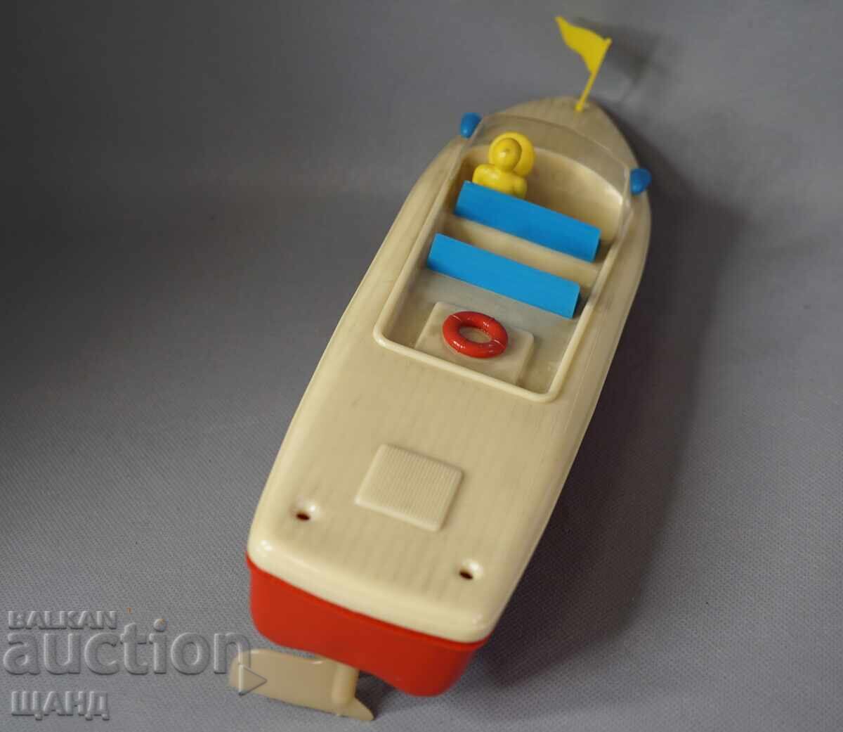 Delivery of PREFO Old German plastic toy model boat with box