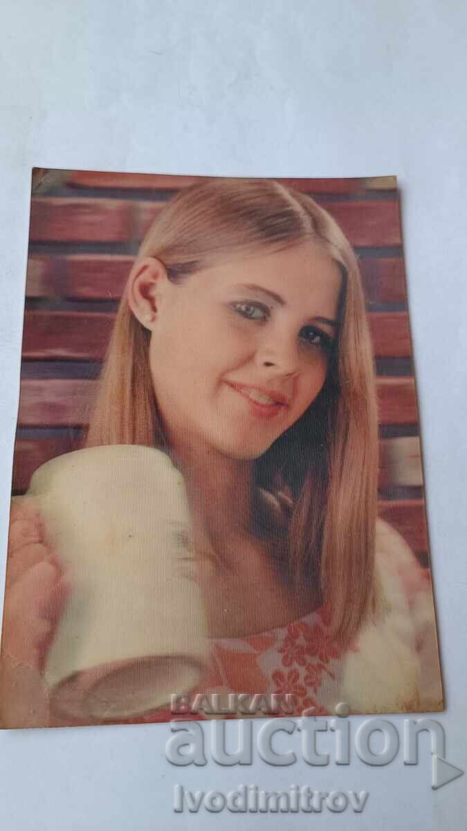 Stereo Card Winking Maiden Toppan Made in Japan