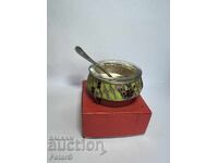 Αντίκα Αλατιέρα με Σμάλτο και Κουταλάκι (1971)