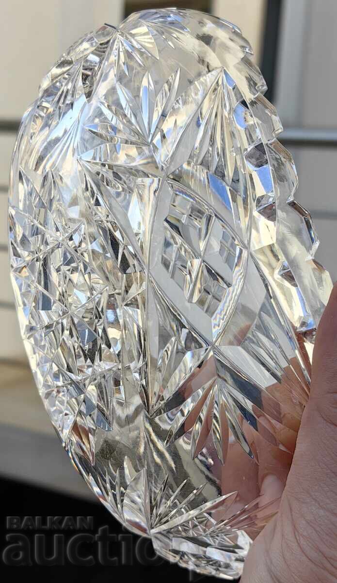 OLD CRYSTAL BOWL FRUIT BOWL - 7 OLD CRYSTAL BOWL FRUIT BOWL - 7