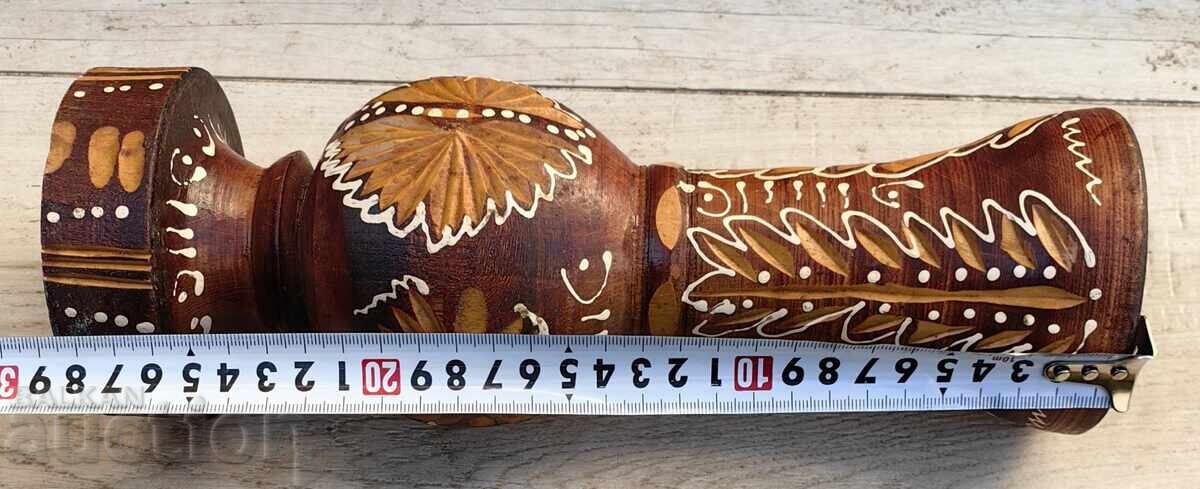 LARGE WOODEN VASE - 5