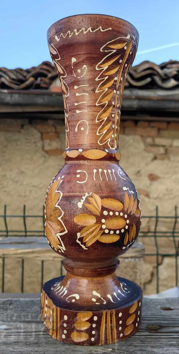 LARGE WOODEN VASE