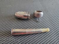 Țigaretă pliabilă din argint antic