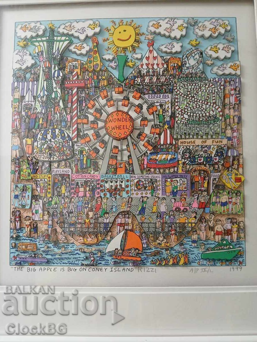 Auction  James Rizzi - The Big Apple is Big on Coney Island