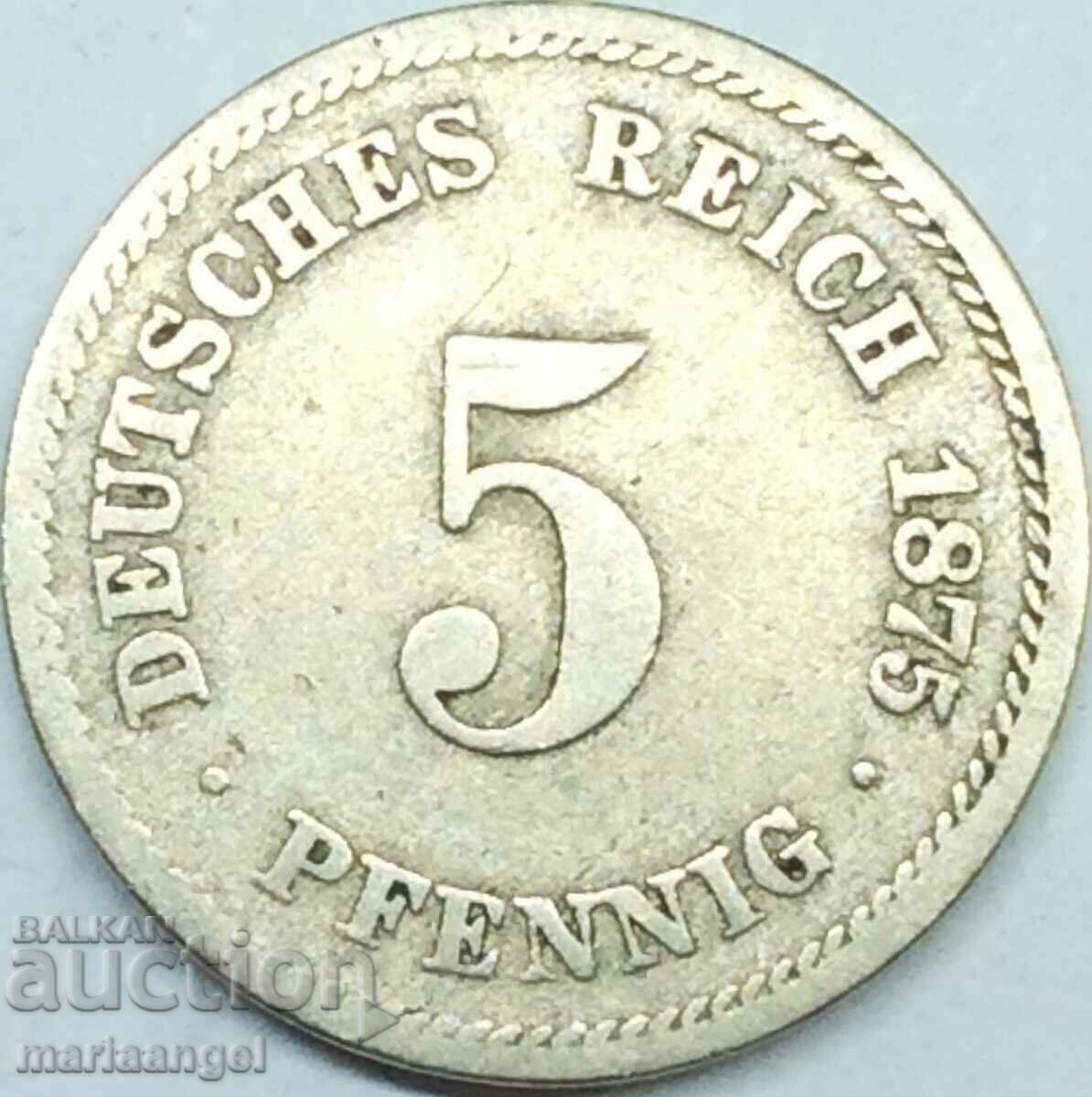 5 Pfennig 1875 J Germany Eagle Reich με τιμή € 2.50 | 4.89 BGN 5 Pfennig 1875 J Germany Eagle Reich με τιμή € 2.50 | 4.89 BGN