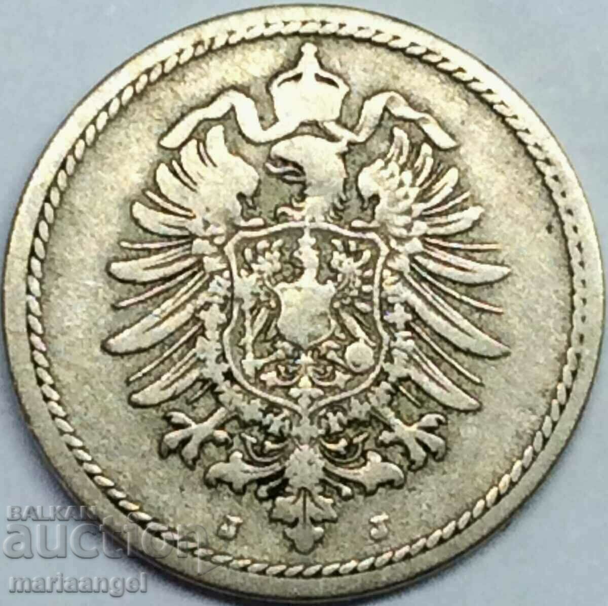 Παράδοση 5 Pfennig 1875 J Germany Eagle Reich Παράδοση 5 Pfennig 1875 J Germany Eagle Reich