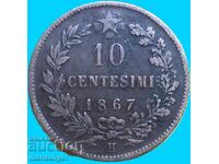10 Centesimi 1867 Italy 30mm H - Birmingham Victor Emmanuel