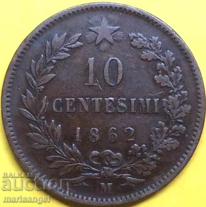 10 centesimi 1862 Italia M-Milano Victor Emanuel 30mm - 5 10 centesimi 1862 Italia M-Milano Victor Emanuel 30mm - 5