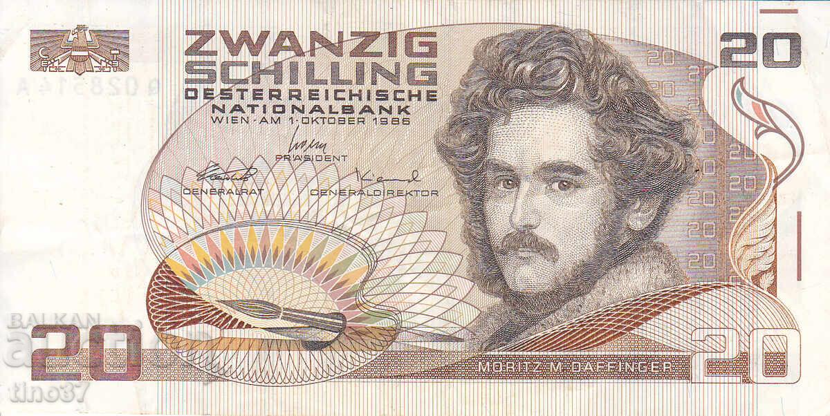 tino37 - AUSTRIA - 20 ȘILINGI - 1986 - VF+ cu preț € 2.90 | 5.67 BGN