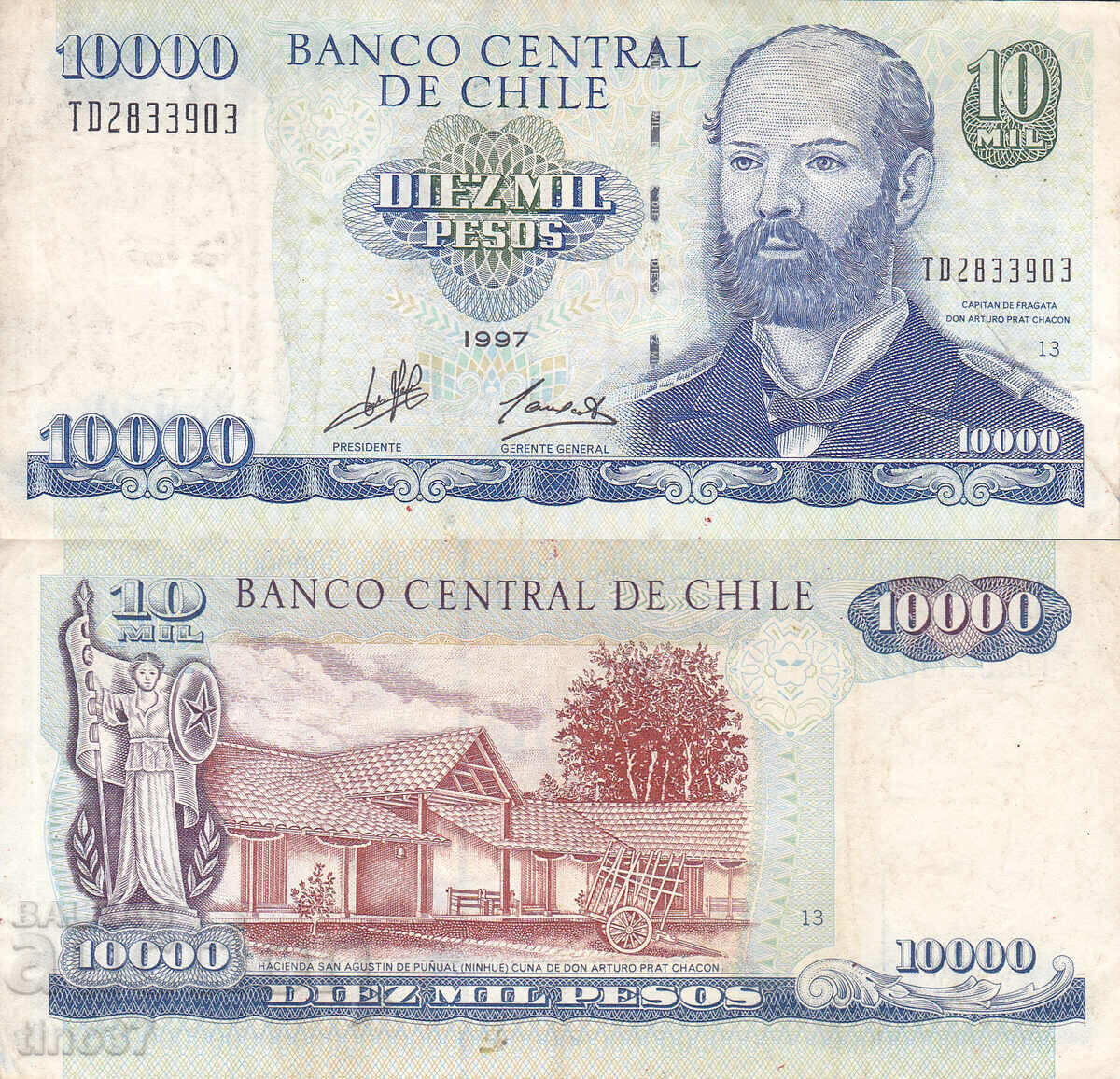 tino37- ЧИЛИ - 10000 ПЕСОС - 1997г - VF tino37- ЧИЛИ - 10000 ПЕСОС - 1997г - VF