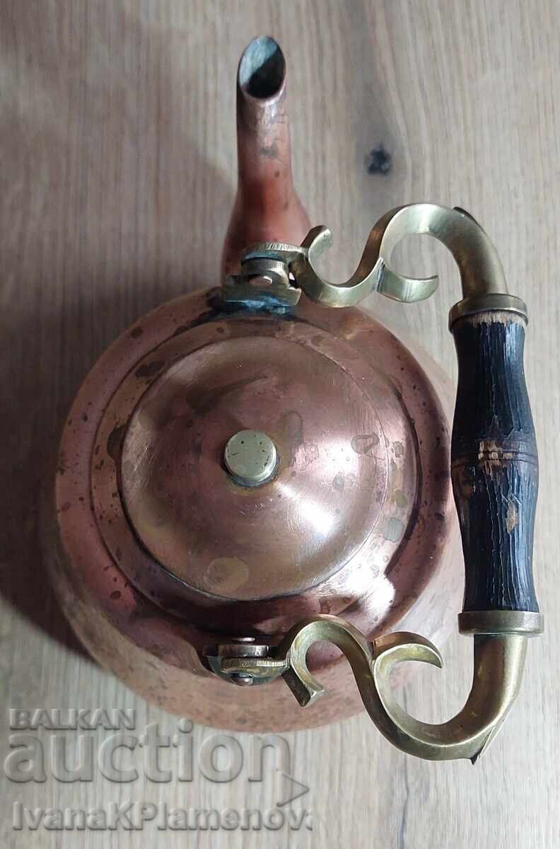 Чайник мед с масивна дръжка от бронз за ценители - 5