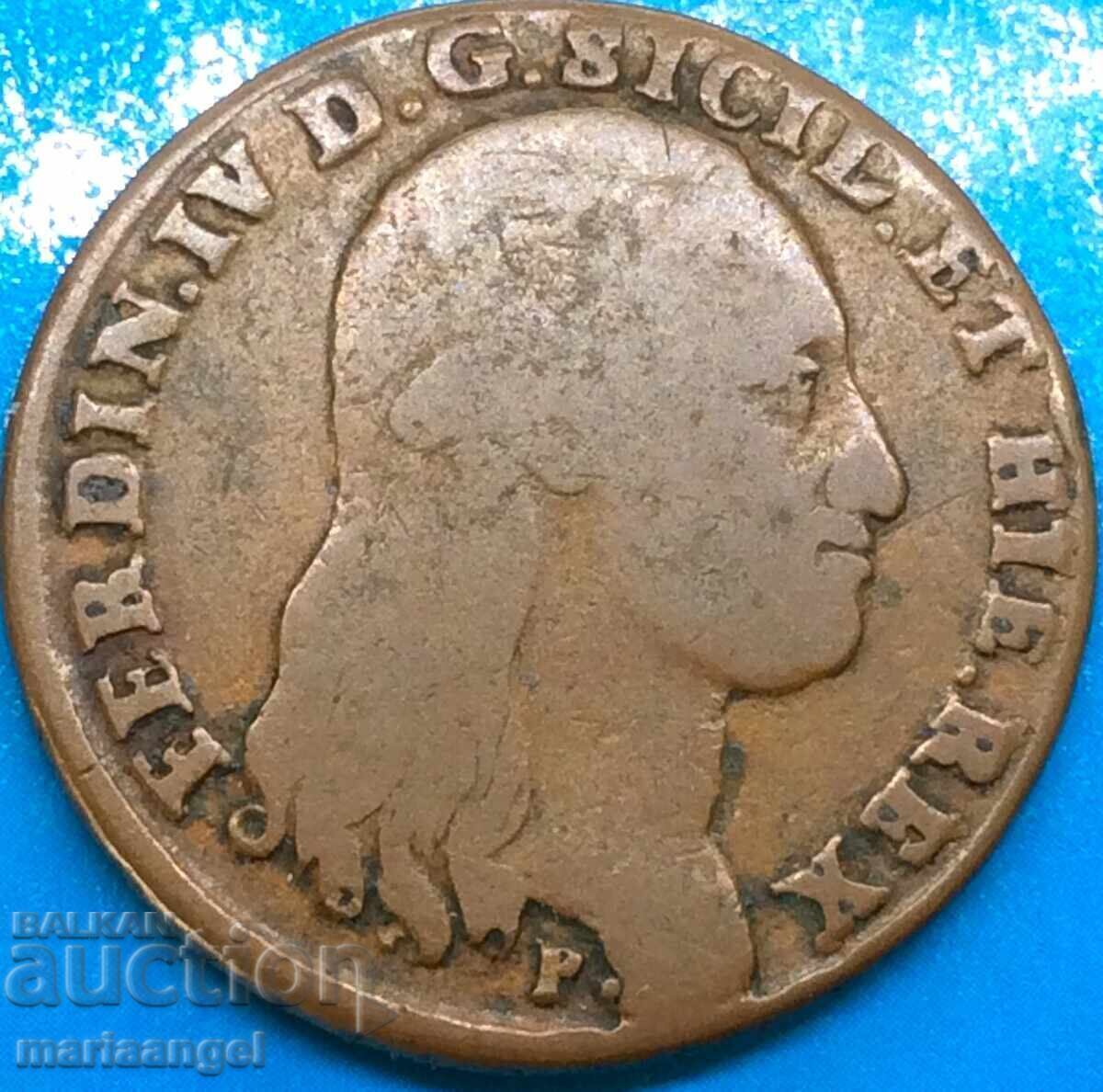 Napoli 8 Tornesi 1797 Italia 15,14g miere - 5