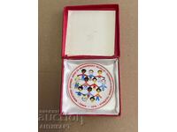 Plachetă din porțelan Hollohaza Ungaria Anul Copilului 1978