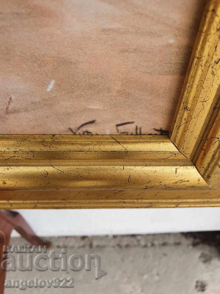 Репродукция на известна картина в красива дървена рамка!!! - 6