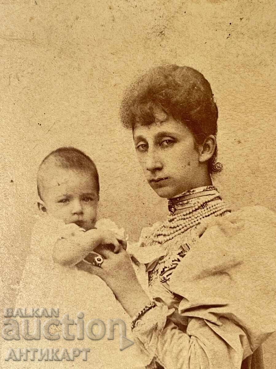 Δημοπρασία Σκληρή φωτογραφία Πριγκίπισσας Μαρίας Λουίζας και Πρίγκιπα Βόρις περίπου το 1895