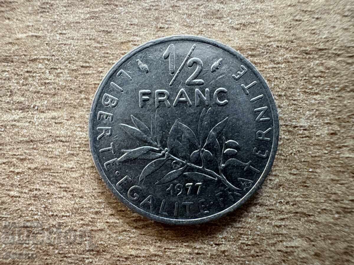 Franța - 1/2 franc (1977) Franța - 1/2 franc (1977)