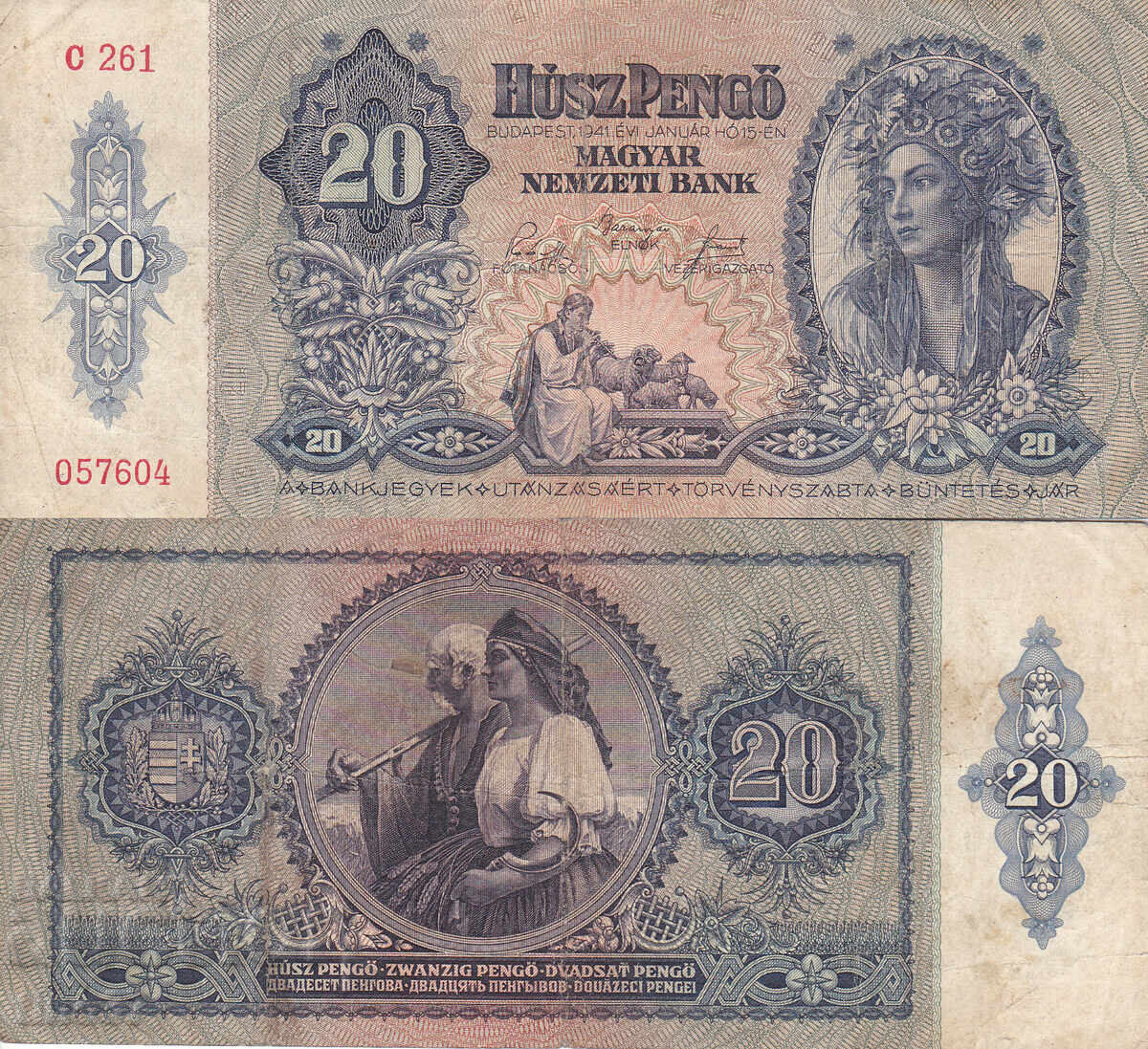 tino37- HUNGARY - 20 PENGO - 1941 tino37- HUNGARY - 20 PENGO - 1941