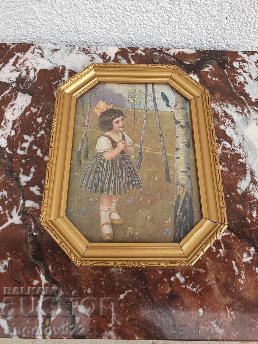 Аукцион Репродукция в красива дървена рамка със стъкло!