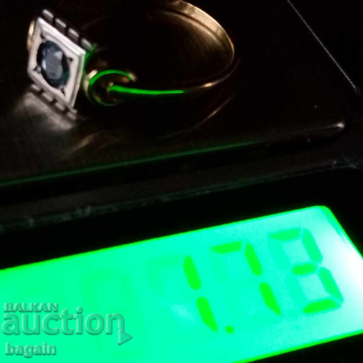 Δημοπρασία Ασημένιο δαχτυλίδι με aquamarine και επιχρύσωση Δημοπρασία Ασημένιο δαχτυλίδι με aquamarine και επιχρύσωση