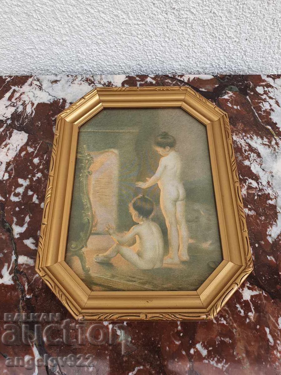 Licitație Reproducere într-un cadru frumos din lemn cu sticlă!