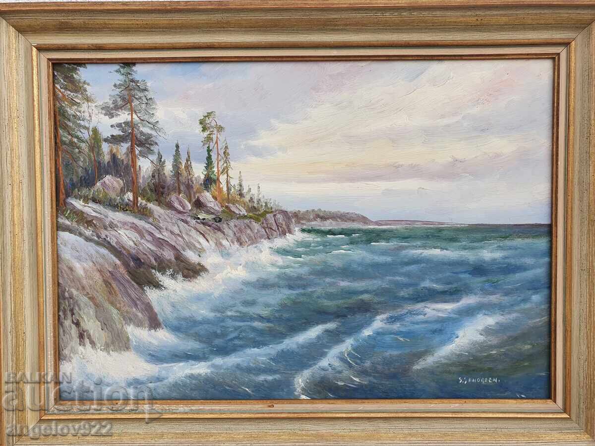 Авторска картина с маслени бои върху фазер!!! - 5