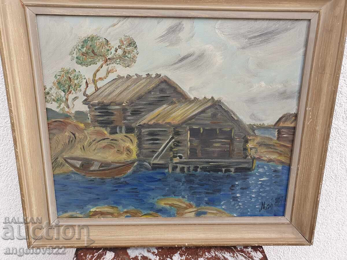 Авторска картина с маслени бои върху фазер!!! - 5