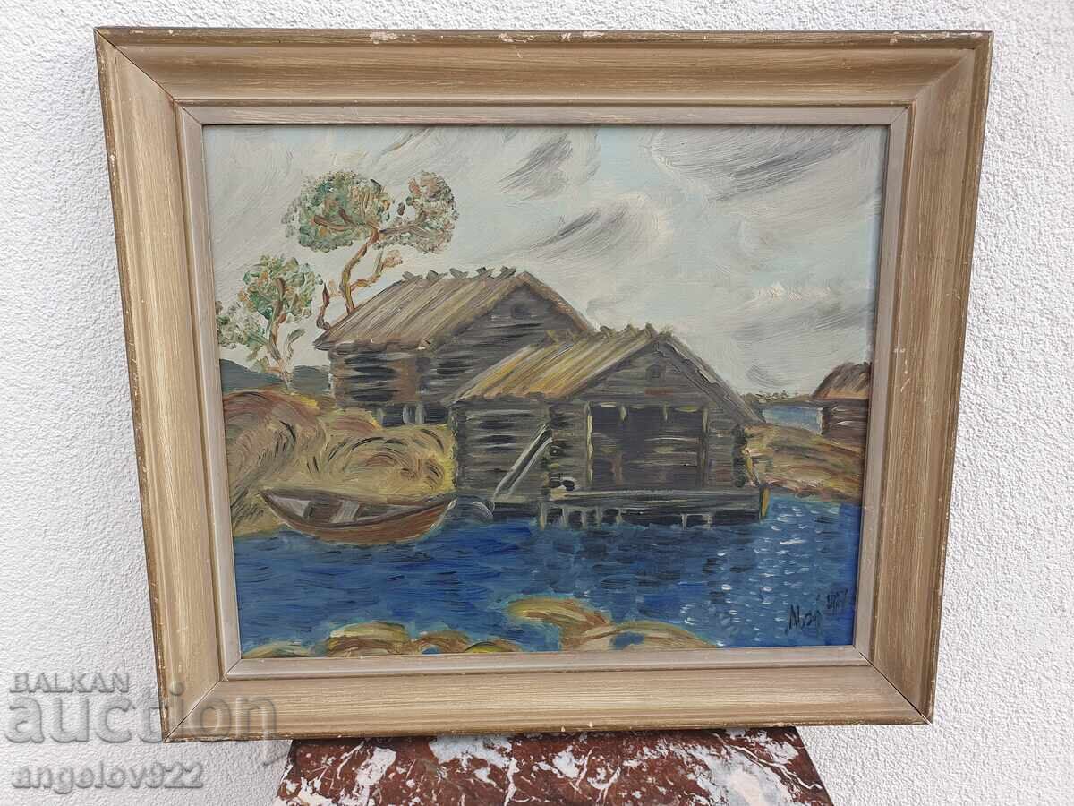 Авторска картина с маслени бои върху фазер!!!