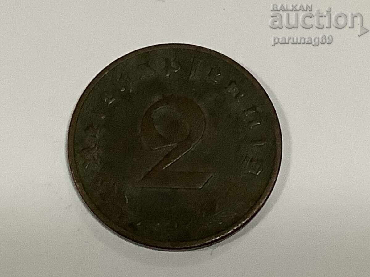 Германия - Трети Райх 2 райхс пфенига 1937 година D Германия - Трети Райх 2 райхс пфенига 1937 година D
