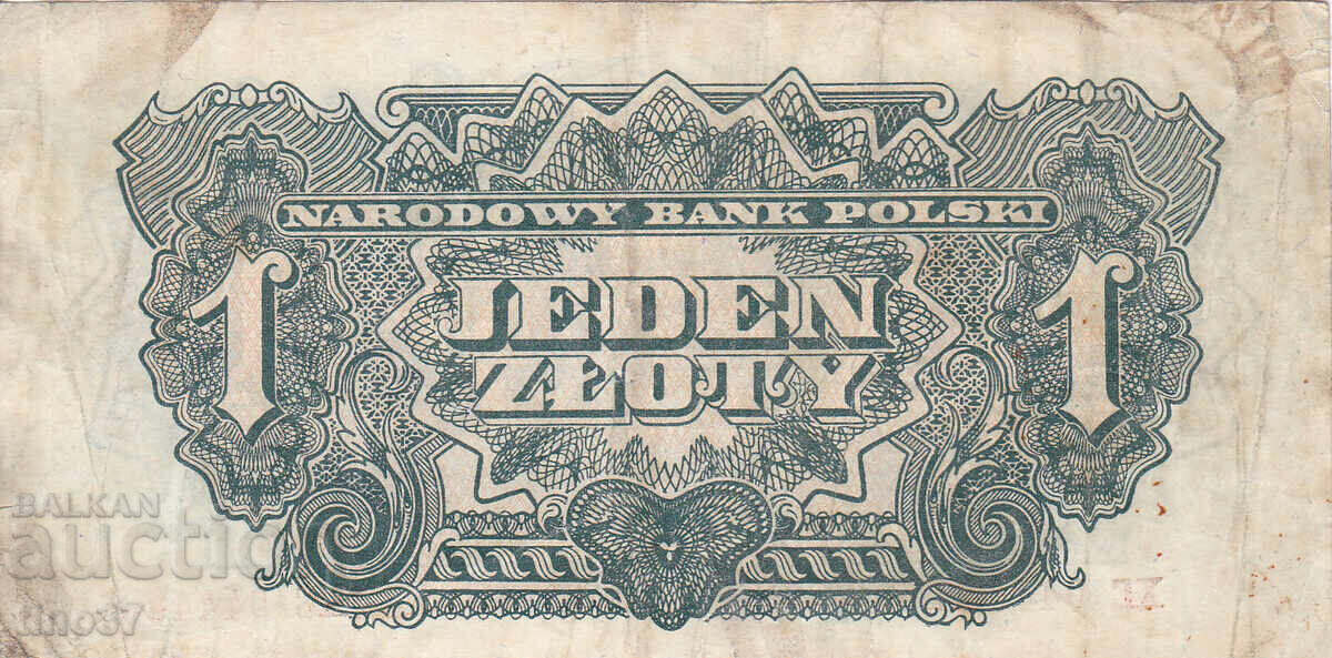 Δημοπρασία tino37- ΠΟΛΩΝΙΑ - 1 ZLOTY - 1944g Δημοπρασία tino37- ΠΟΛΩΝΙΑ - 1 ZLOTY - 1944g