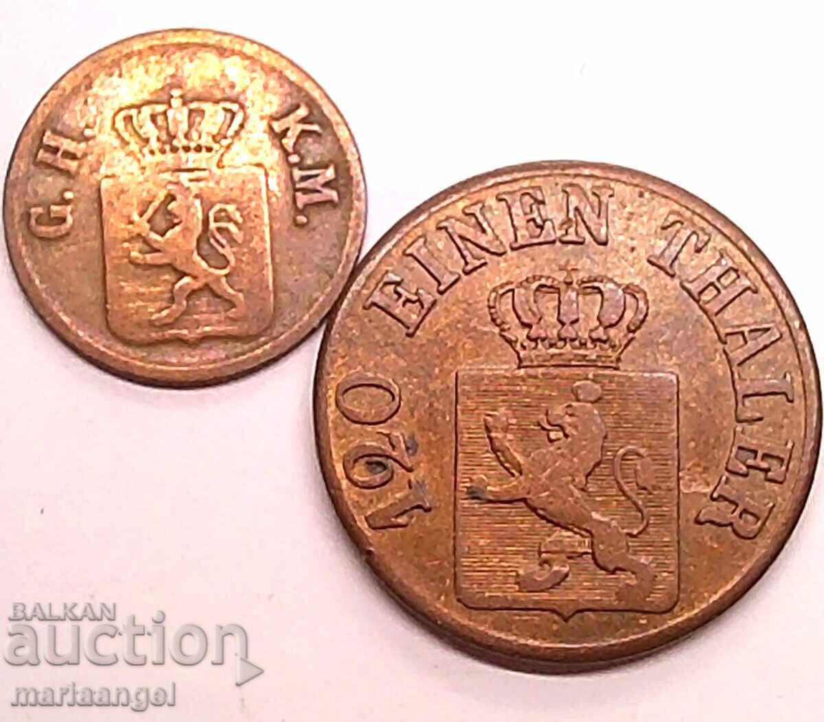 Аукцион 1/120 талер 3 хелера 1851 Хесен Германия - доста рядка Аукцион 1/120 талер 3 хелера 1851 Хесен Германия - доста рядка