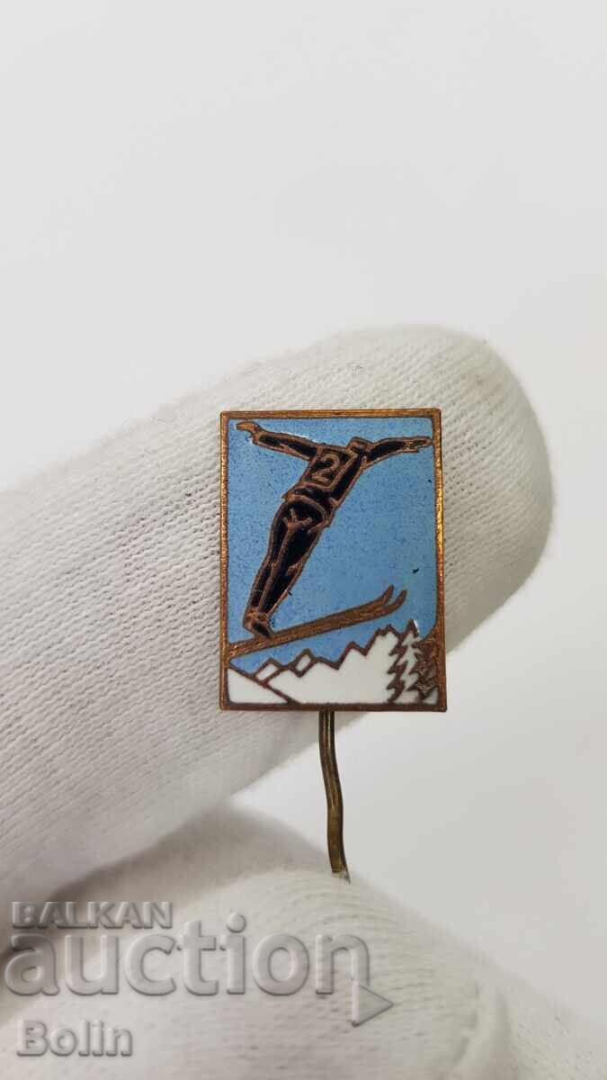 Παράδοση Σπάνιο τσαρικό σήμα, κονκάρδα Σκι, Αθλητισμός Παράδοση Σπάνιο τσαρικό σήμα, κονκάρδα Σκι, Αθλητισμός