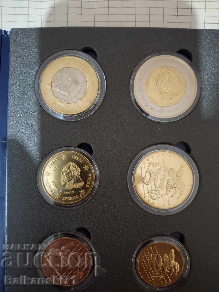 Swedish Euro Trial Coins 2004 - 6 Swedish Euro Trial Coins 2004 - 6