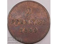 2 пфенига 1849 Бавария Германия