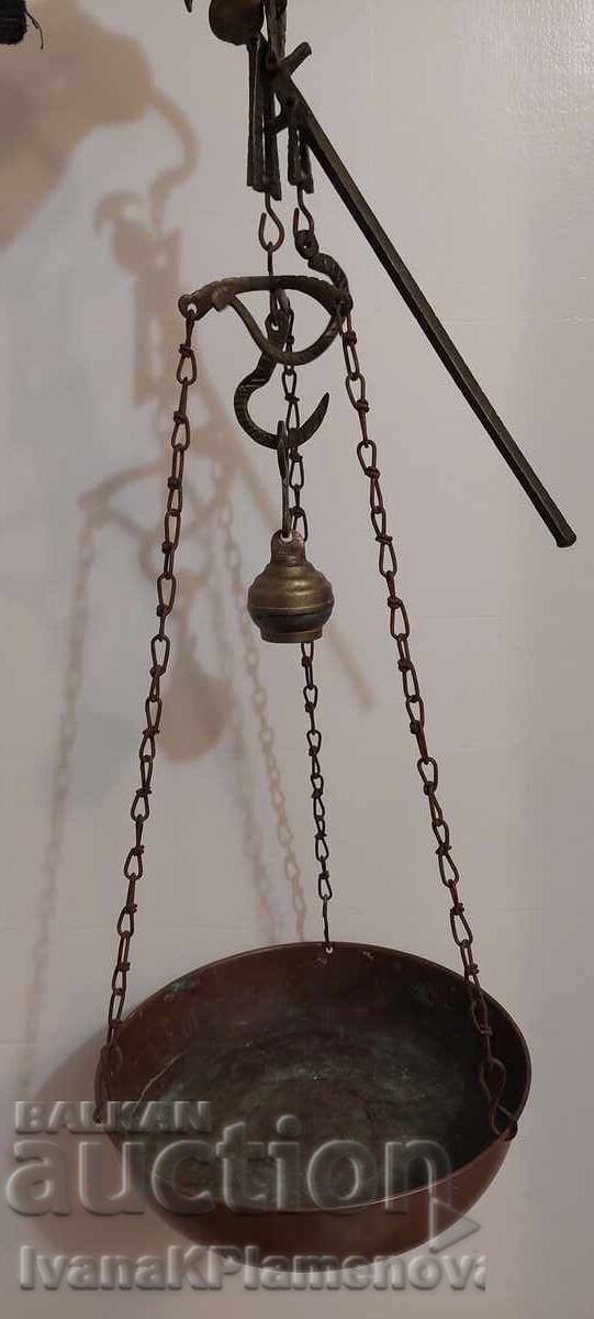 Cântar balanță retro, alamă și bronz pentru colecționari