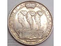 20 лири Сан Марино 1932 15г 800 проба сребро