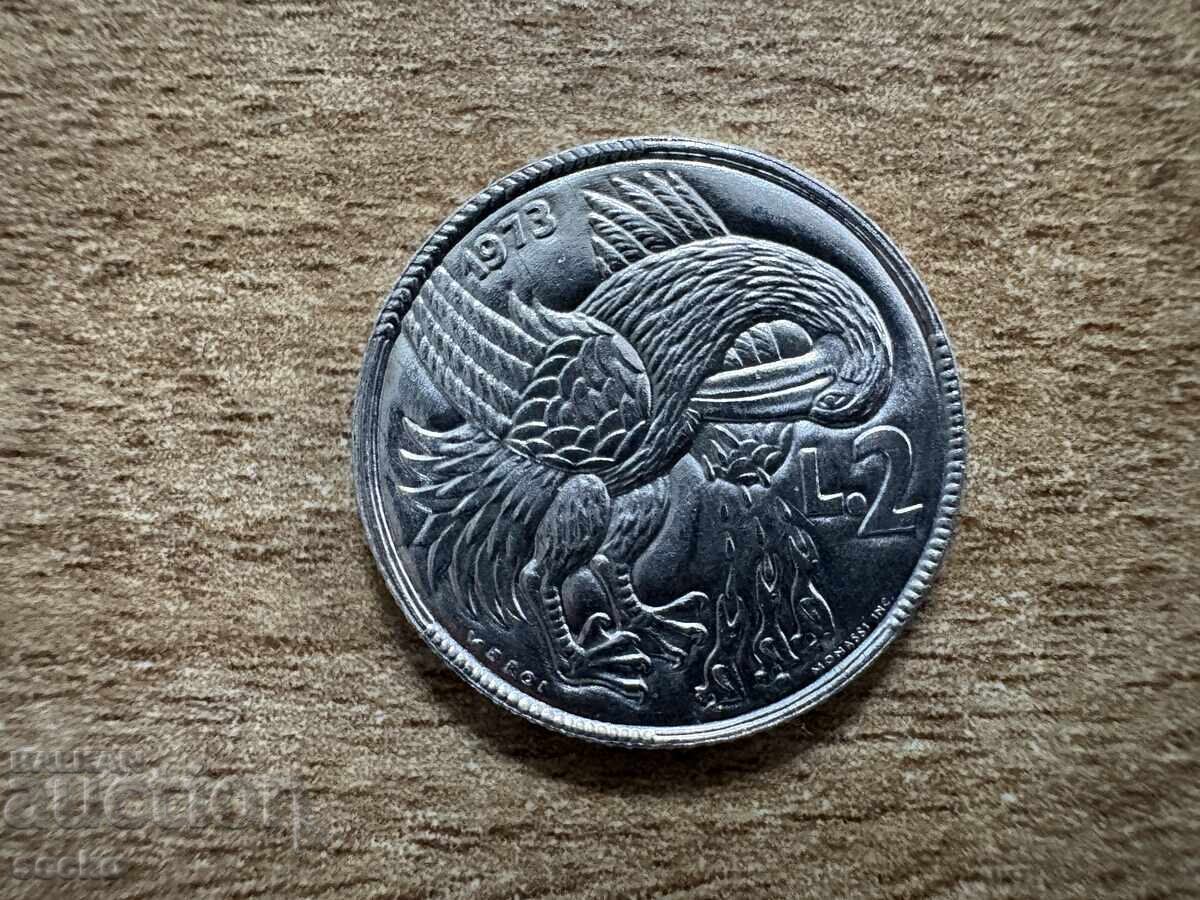 San Marino - 2 lire (1973)