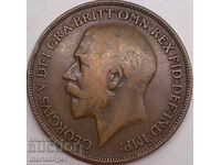 Великобритания 1 пени 1915 30мм бронз