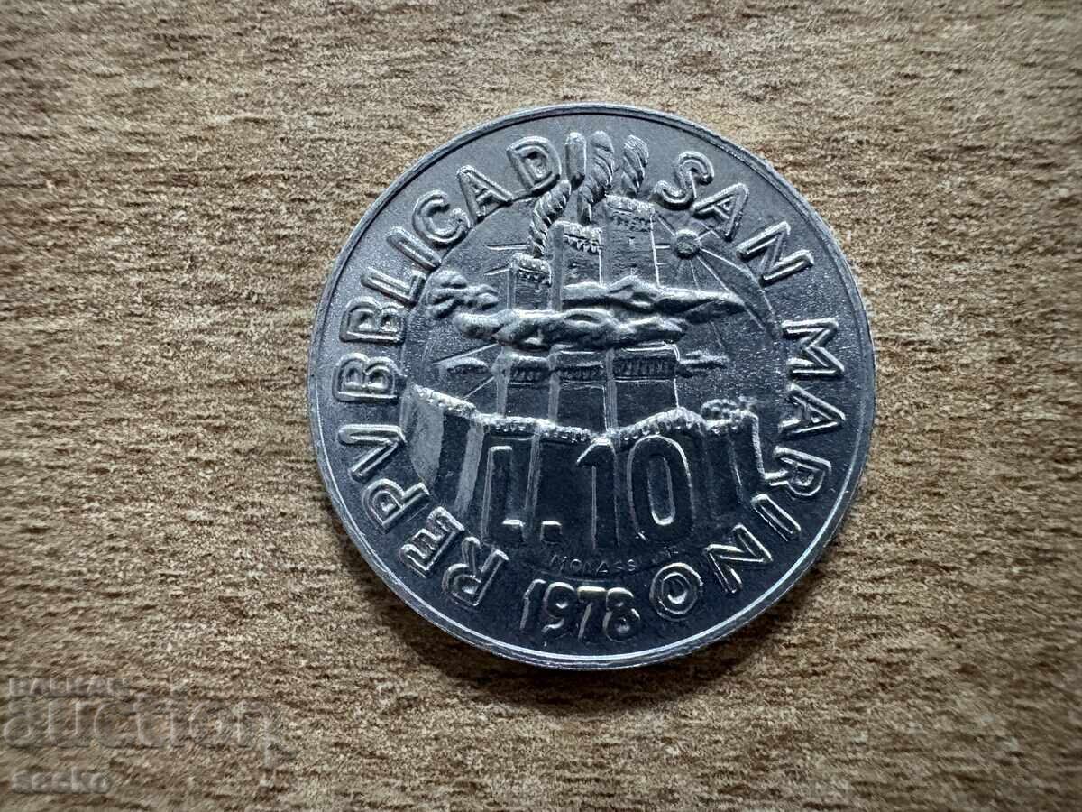 San Marino - 10 lire (1978)