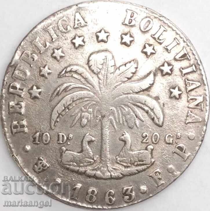 Bolivia 1863 8 Soles Thaler 19.82g .903 Silver - 7 Bolivia 1863 8 Soles Thaler 19.82g .903 Silver - 7