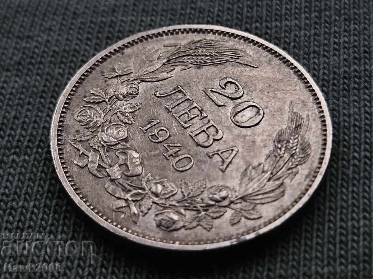 20 leva 1940 godina tsarstvo Bulgaria Țar Boris III -12 cu preț € 4.50 | 8.80 BGN