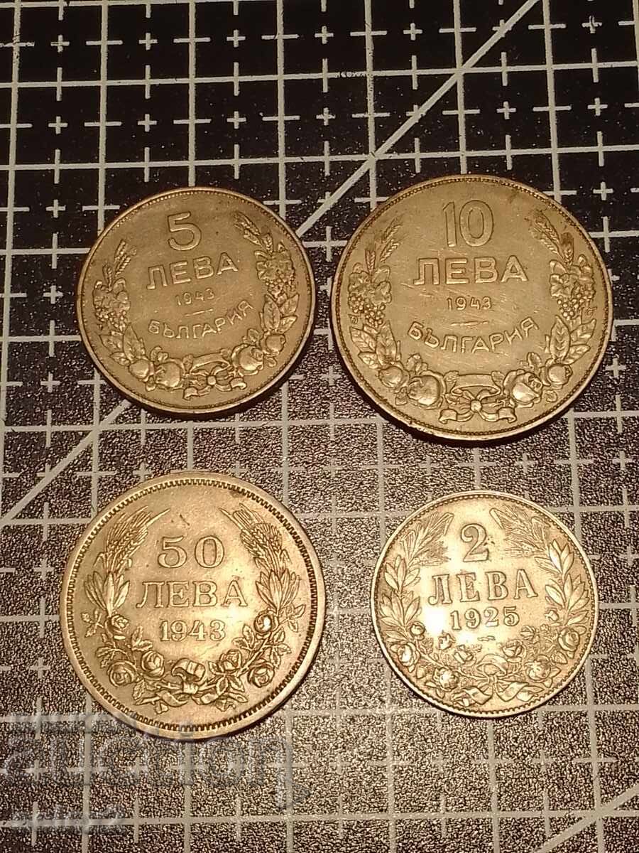 Аукцион Лот 4 броя български монети от 1925 до 1943