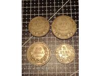 Лот 4 броя български монети от 1925 до 1943