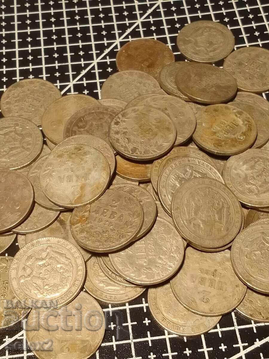 Λοτ 70 νομισμάτων των 2 λέβα του 1925 - 5 Λοτ 70 νομισμάτων των 2 λέβα του 1925 - 5