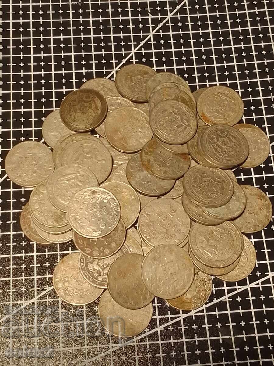 Λοτ 70 νομισμάτων των 2 λέβα του 1925 - 7 Λοτ 70 νομισμάτων των 2 λέβα του 1925 - 7