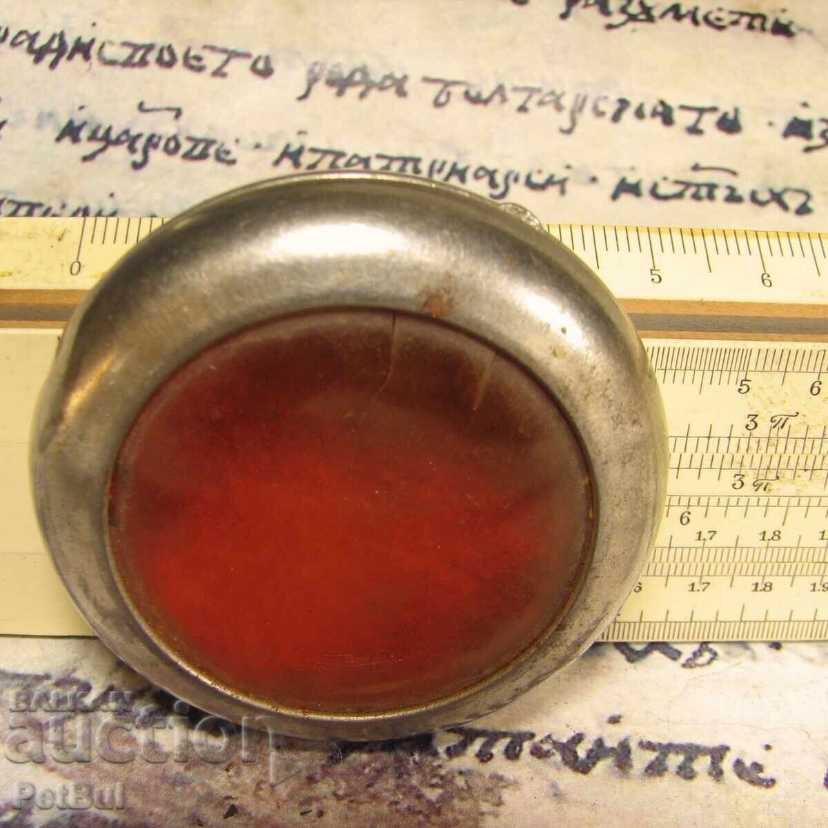 Cutie Veche pentru Ceas de Buzunar Catifea Roșie Marcată - 6