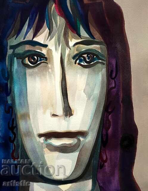 Auction  Dechko Uzunov, pictorial portrait from the cycle "Bulgarian woman"
