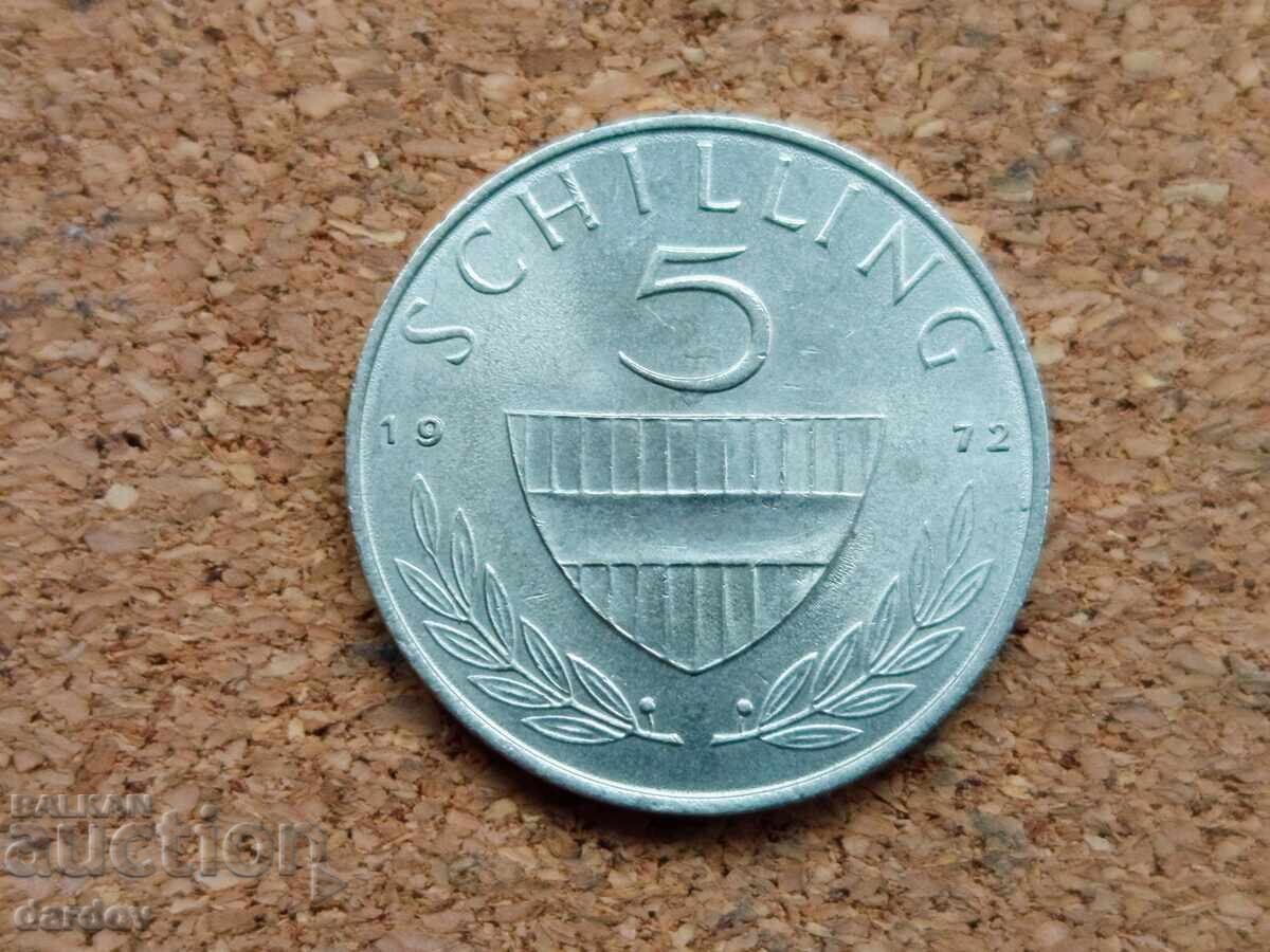Austria 5 șilingi, 1972