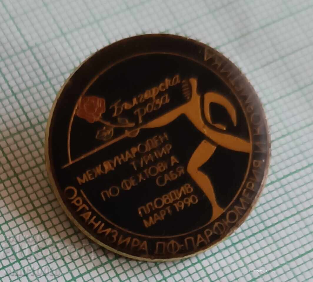 Badge - International Fencing Tournament Bulgarian Rose 1990 - 5