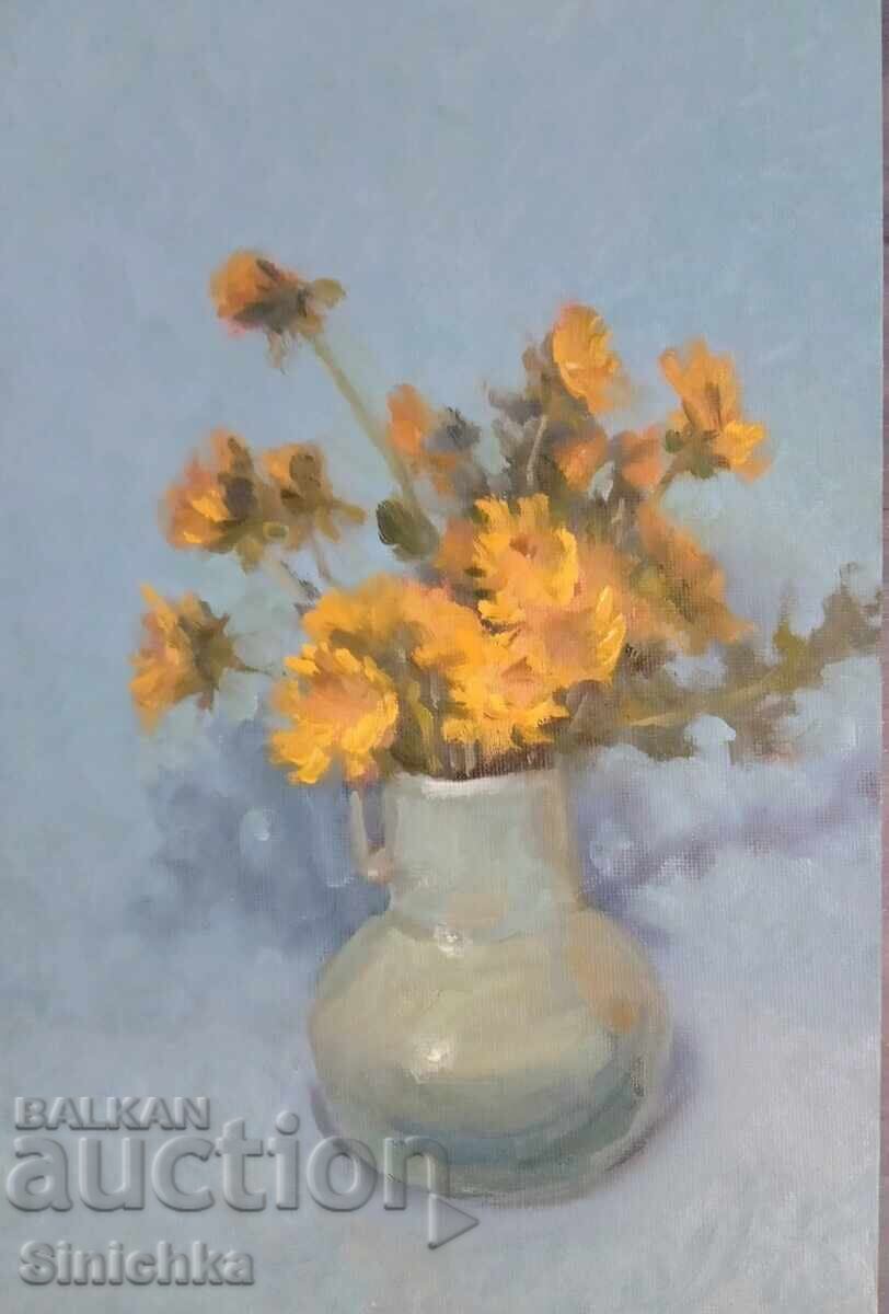 Авторска картина, маслена живопис. Цветя.