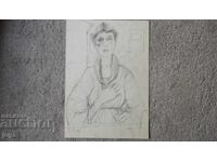 SKETCH OF A WOMAN DRAWING IN PENCIL